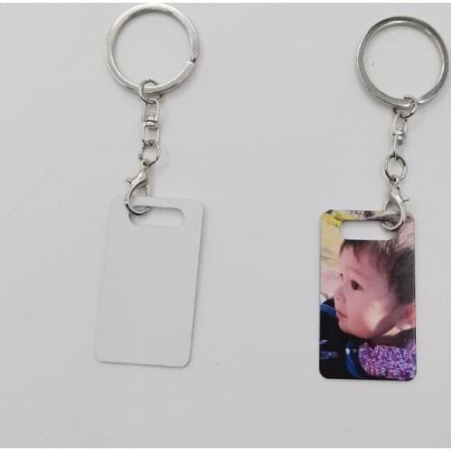 Sublimation Aluminum Keychains Heat Transfer Printing Blank Diy Custom Consumables Keyring Two Sides Printed 20 Pieces/Lot