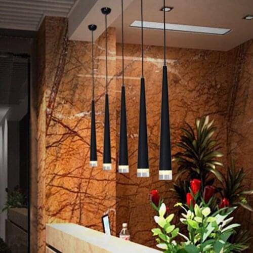 55CM Long Tube LED Modern Pendant Lights 7W Aluminum Kitchen Island Shop Restaurant Bar Counter Decor Cylinder Pipe Hanging Lamp