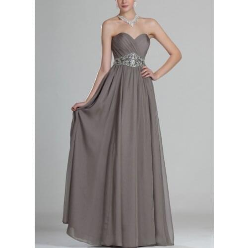 A-line Grey Sweetheart Bridesmaid Dress Formal Ruched Evening Formal Dress Wedding Guest Dresses