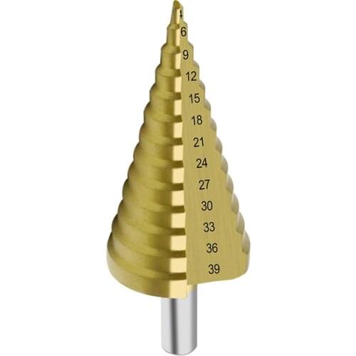 4-39mm High Speed Steel Step Drill Bit Steel Plate Hole Opener Woodworking Power Lathe Tools Round Shank Pagoda Drill Metal Hole