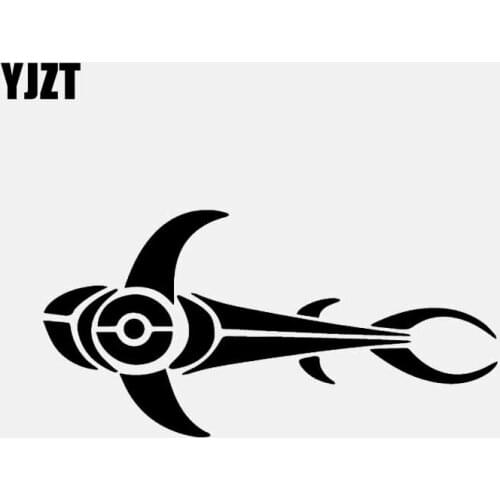 YJZT 16.4CM*8.2CM Tribal Whale Shark Fish Fishing Car Window Vinyl Decal Car Sticker Black/Silver C24-1029