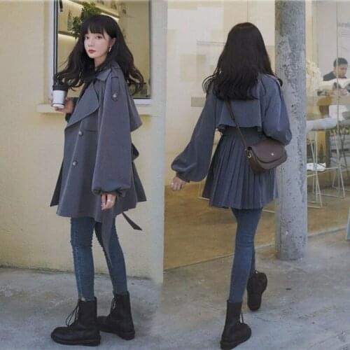 Korean Spring Long Coat Loose Trench Coat For Women 2021 Fashion Autumn Coat Female Trench Coat Casual Double Breasted Jacket