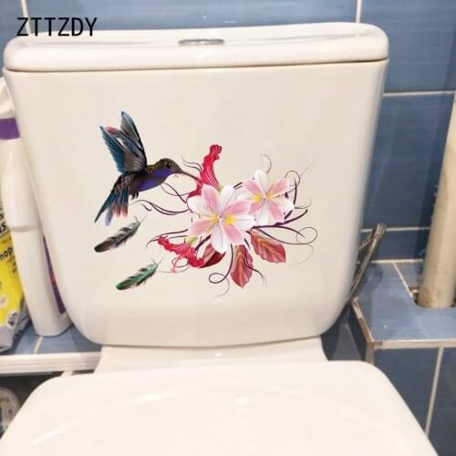 ZTTZDY 25.7×21.6CM Painted Hummingbird Gorgeous Living Room Wall Stickers Classical Toilet Decor T2-1363