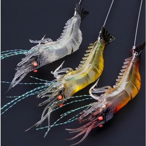1Pcs 9cm Shrimp Simulation Soft Prawn Lure Hook Tackle Bait Fishing Lures