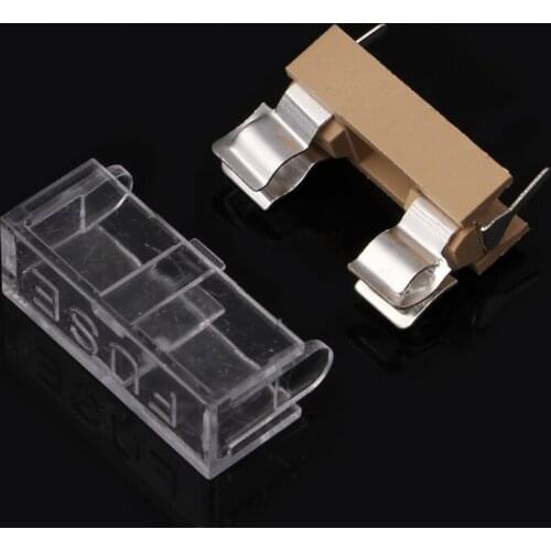 10 Pcs Glass Fuse Holder with Transparent Cover Fuse Blocks 5X20mm