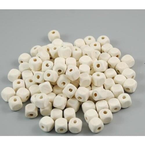 100pcs 8x8mm 10x10mm Natural Color Square Wood Beads For Jewelry Making Loose Wooden Spacer Beads DIY Necklace Bracelet