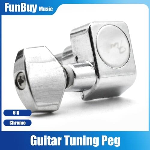 6 in Line Sealed Guitar Tuners 2-Pin Key Tuning Pegs Keys Machine Heads Set for FD ST Electric Guitar 6R