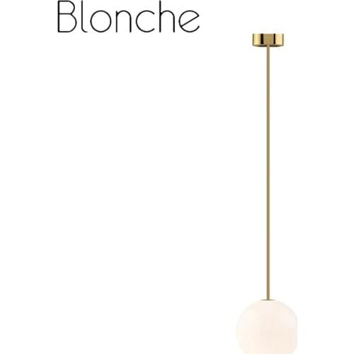 Blonche Modern Pendant Lamp Hanging Light Minimalism Line Glass Ball Gold Fixtures for Bedroom Living Room Loft Home Decor Light