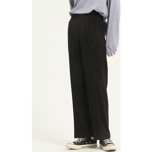 2021 Business Casual Suit Pant Male Japan Korea Streetwear Vintage Fashion Slim Fit Straight Trousers Spring Summer Pants