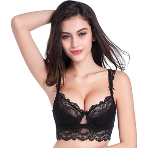 Underwear women Lace thin cotton cup underwire bra side of sexy bras for women push-up bra