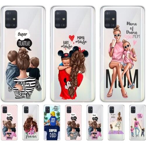 Silicon case for samsung galaxy A51 A31 A41 A71 A01 A2 CORE A81 A91 A11 A30S A20S A21S A50S M30S M40S Case Baby mom Girl and Boy