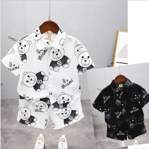 Childrens Suit New Baby Clothing Set Summer Baby Boys and Girls 2pcs Suit Cartoon Shirts +Shorts Kids Clothing Set 2-7Years