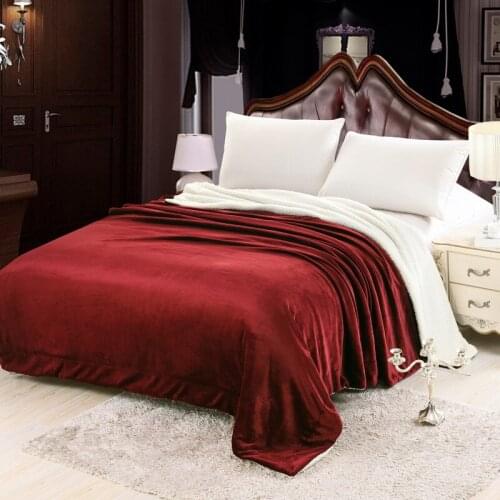 Double Layers Sherpa Blanket Throw Cozy Warm Blankets Sleeping Blanket for Winter Bedding King Size