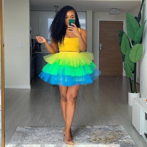 Cute Tutu Skirt Women Short Tulle Skirts Custom Puffy Fashion Colorful Short Skirts Elegant Tulle Party Skirts Plus Size
