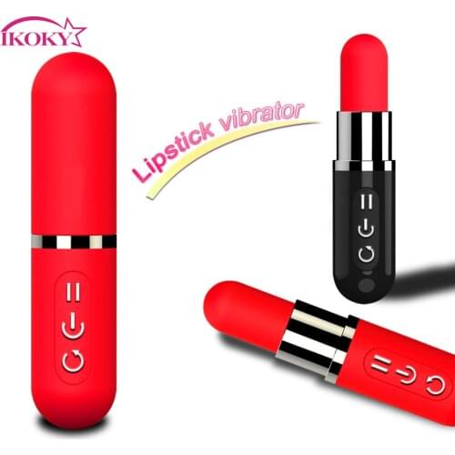 IKOKY 12 Frequencies Mini Lipstick Vibrator Clitoral Stimulator Sex Toy For Women G Spot Bullet Vibrating Waterproof