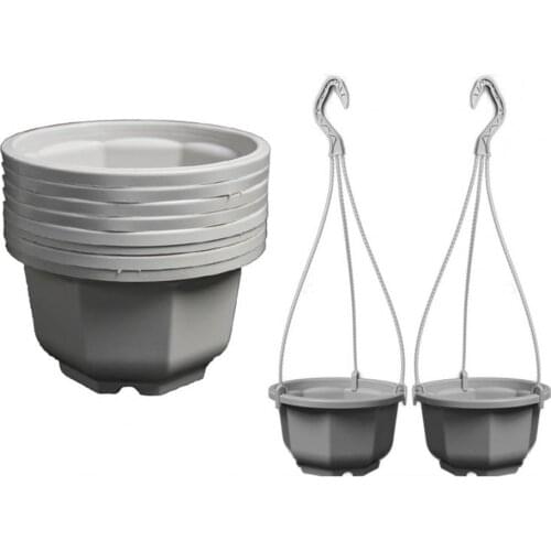 Flower Basket Reusable Heighten Plastic Hanging Planter Decor Pot for Outdoor