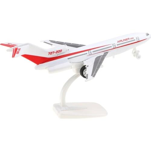 727-200 Red Color Airplane Die-Cast Passenger Plane Model Art Craft
