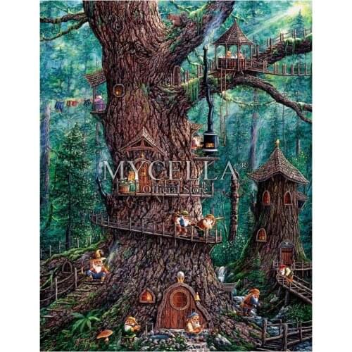 Landscape 5d Diy Diamond Painting Forest & Tree House Diamond Embroidery Stitch Full Rhinestone Mosaic Christmas gift Home Decor