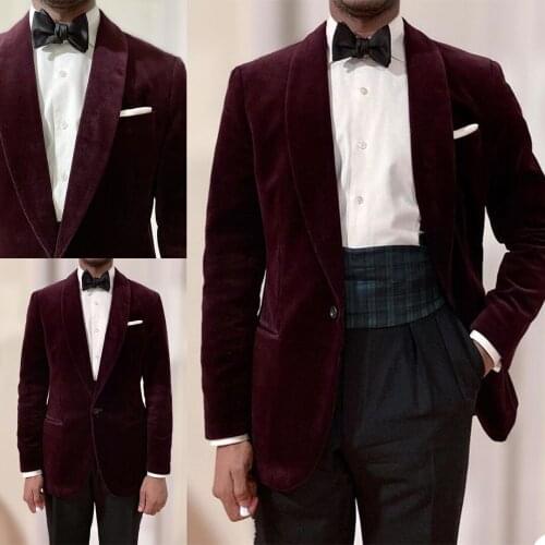 New Design Men Tuxedos One Button Shawl Laple Classic Formal Blazer Wedding Groomsmen Party Prom Jacket Coat 1 Piece