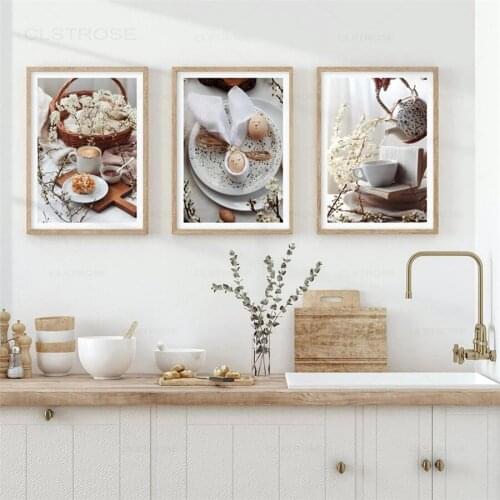 Tea Bread Egg Food Canvas Painting Modern Wall Art Picture for Kitchen Decor Home Decoracion Nordic Posters and Prints