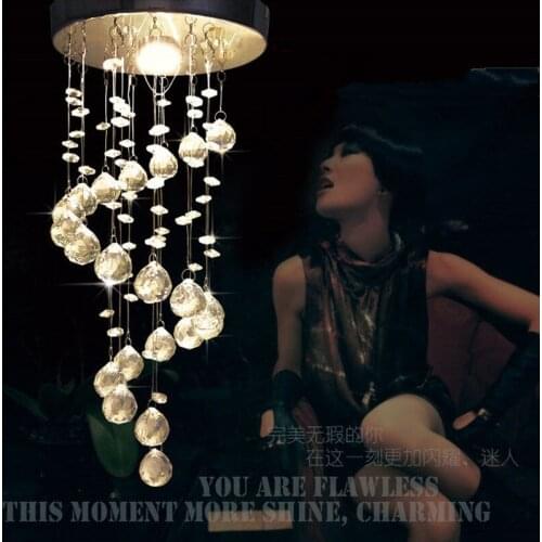 New Modern K9 Crystal LED Spiral Ceiling Lamp Stair Flush Mount Light Hallway Lighting For Bedroom Living Room CL132