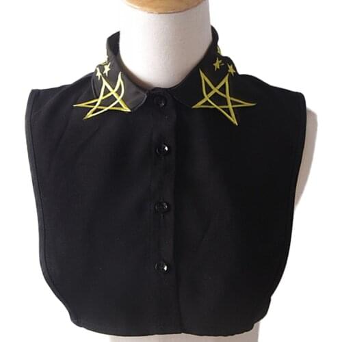 Embroidery Star Necklace Vest Blouse Shirt nail shirt decorative sweater collar Exclusive original limited edition pretty white