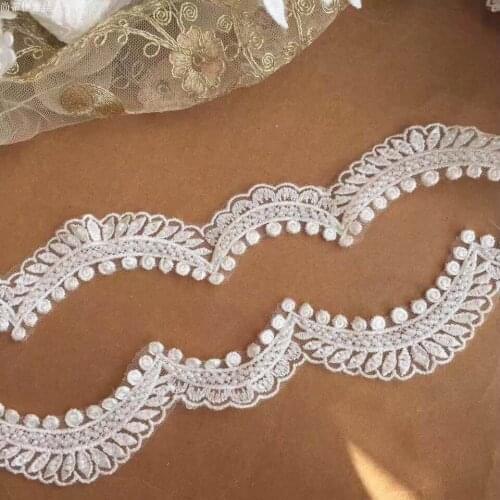 Patch Embroidery Lace Trim Flower Sewing-Craft Neck-Applique Floral Scrapbooking Collar Narrow 5cm