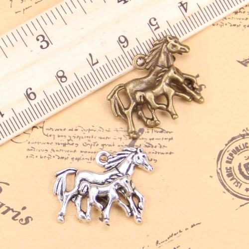 8pcs Charms mother son horse 28x23mm Antique Pendants,Vintage Tibetan Silver Jewelry,DIY for bracelet necklace