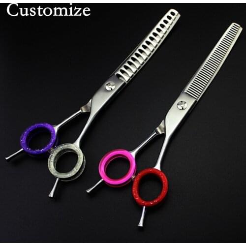 Customize professional japan 7 inch pet dog grooming hair scissors thinning 45% 25% scissor shears berber hairdressing scissors
