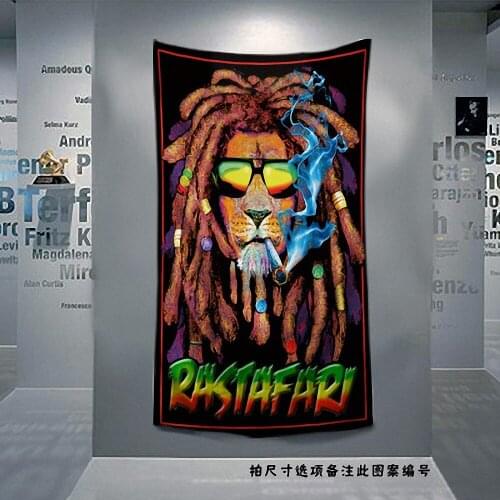 Bob Marley Retro Poster Jamaican Reggae Rock Music Flag Banner Tapestry Mural Bar Cafe Bedroom Background Decor Cloth