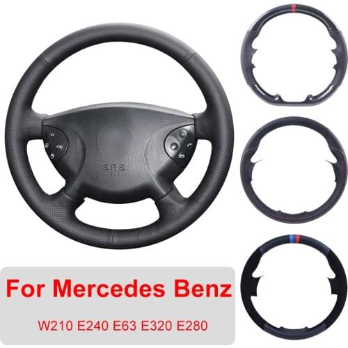 DIY Hand Sewing Customized Car Steering Wheel Cover For Mercedes Benz W210 E240 E63 E320 E280 2002-2005 Leather Protective Wrap