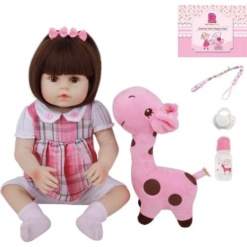 SIlicone Full Body Bebe Reborn Babies Doll Bath 18 '' Cute Lifelike Newborn Princess Baby Doll Kid Toy Childrens Day Gifts 48CM