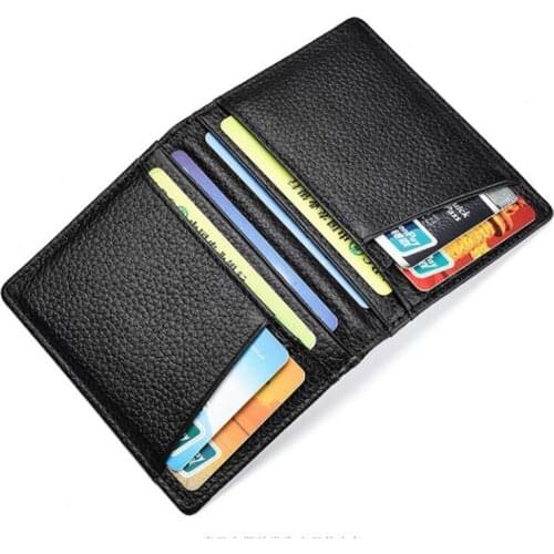 Super Slim Soft Wallet 100% Sheepskin Genuine Leather Mini Credit Card Wallet Purse Card Holders Men Wallet Thin Small