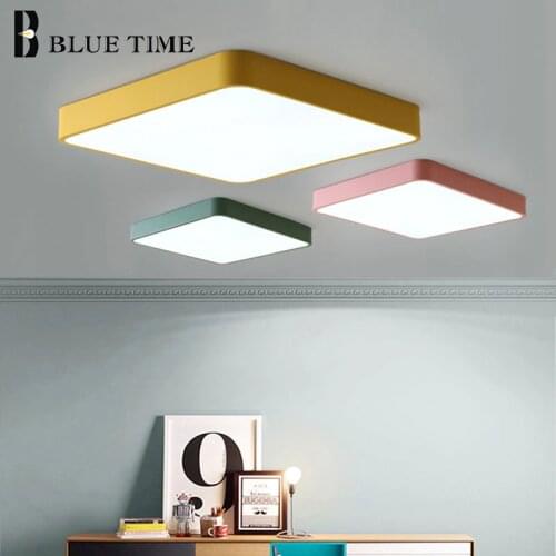 Led Chandelier Modern Ceiling Mounted Square Chandelier Lighting For Living room Bedroom Luminaires Super 5CM Thin Led Lights