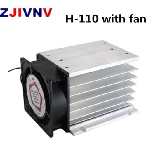 110*100*80 mm 10-40A three phase solid state relay SSR aluminum heat sink radiator with 220VAC fan and protective cover