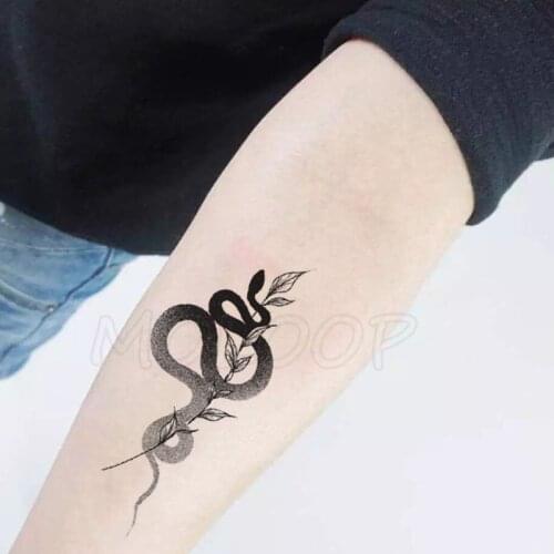 Snake Animal Leaf Plant Temporary Tattoo Sticker Fake Tattoos for Women Men Body Makeup Waterproof Stickers