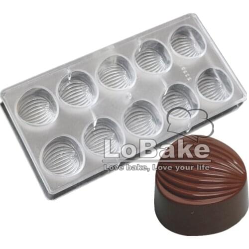 High quality 10 cavities couch shell shape hard Polycarbonate ice cube soap mooncake mold for home DIY chocolate cake supplies