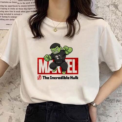 MARVEL T-Shirt Summer Tee Shirt The Incredible Hulk Short Sleeve Women Superhero Tops Tees Casual T Shirt Female Clothes