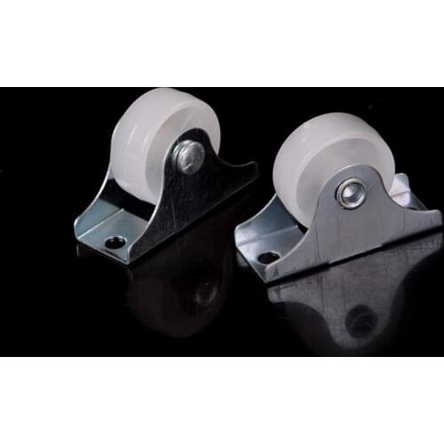 ZLinKJ 2 Pcs White Plastic Furniture Replacement Caster Wheel Universal Swivel Casters Roller Wheel For Platform Trolley Chair