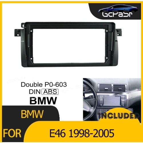 1-2Din Car Radio Player DVD Frame Audio Fitting Adaptor Dash Trim Kits Facia Panel 9inch For BMW E46 1998-2005
