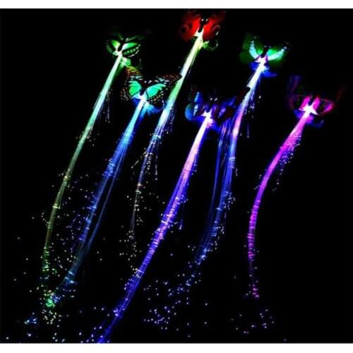 1Pc/2Pcs/5Pcs LED Flashing Hair Braid Glowing Luminescent Hairpin Hair Ornament Girls LED Novetly Toys New Year Party Christmas