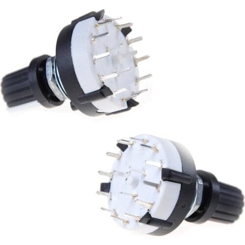 1PC Hot Sale High Quality 4P3T Single Deck Rotary Switch Band Selector 4 Pole 3 Position With Knob