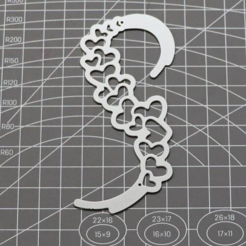 1pc Metal Cutting Dies Hook Shape Heart Frame DIY Cards Scrapbooking Decor Embossing Die Cut Stencils