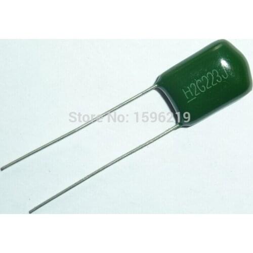 100pcs Mylar Film Capacitor 400V 2G223J 0.022uF 22nF 2G223 5% Polyester Film capacitor