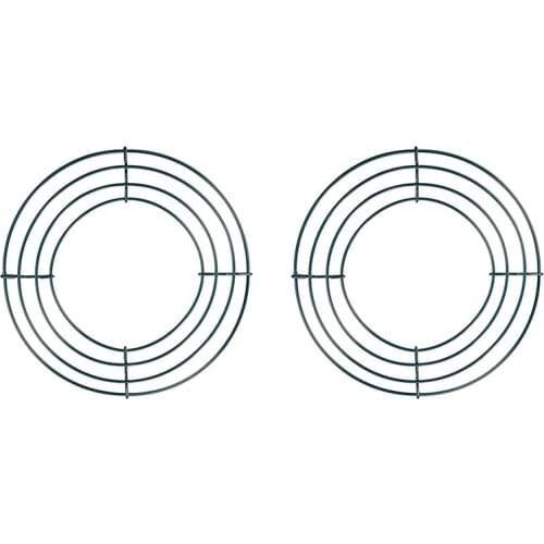 2 Pack Wire Wreath Frame Wire Wreath Making Rings Green for New Year Valentines Decoration (8 Inch)