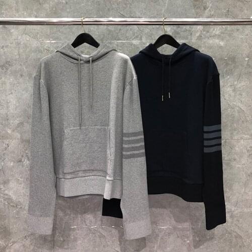 2021 Fashion Brand Striped hooded Clothing Loose Cotton Jacket Men Sweatshirts Pullovers Casual Hoodies Sportswear Coat