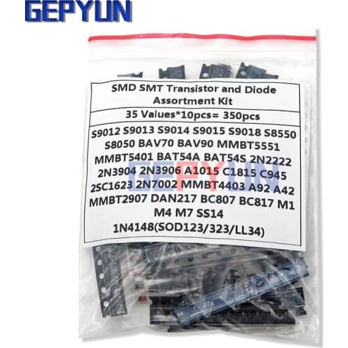 35values*10PCS=350PCS SMD SMT igmopnrq Transistor and Diode Assortment Kit