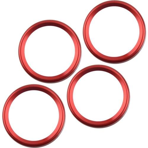 4pcs Red Air Conditioner Switch CD Button Knobs Ring Trim Decor Car Accessories fit for Toyota Tacoma 2016 2017 2018 2019 2020