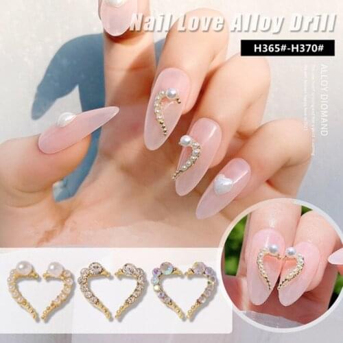 5 Pieces Of Nail Art Love Jewelry Diamond Super Flash Alloy Nail Decoration Diamond DIY Pearl Nail Art Accessories