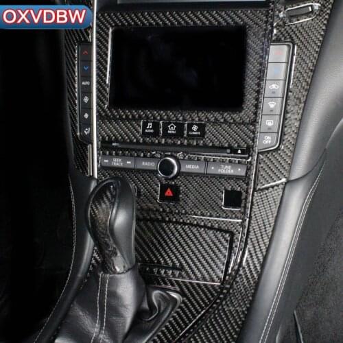For Infiniti Q50 Q60 accessories Carbon Fiber Center Console Gear Panel Door Interior Outlet Stickers Decorative Car Body